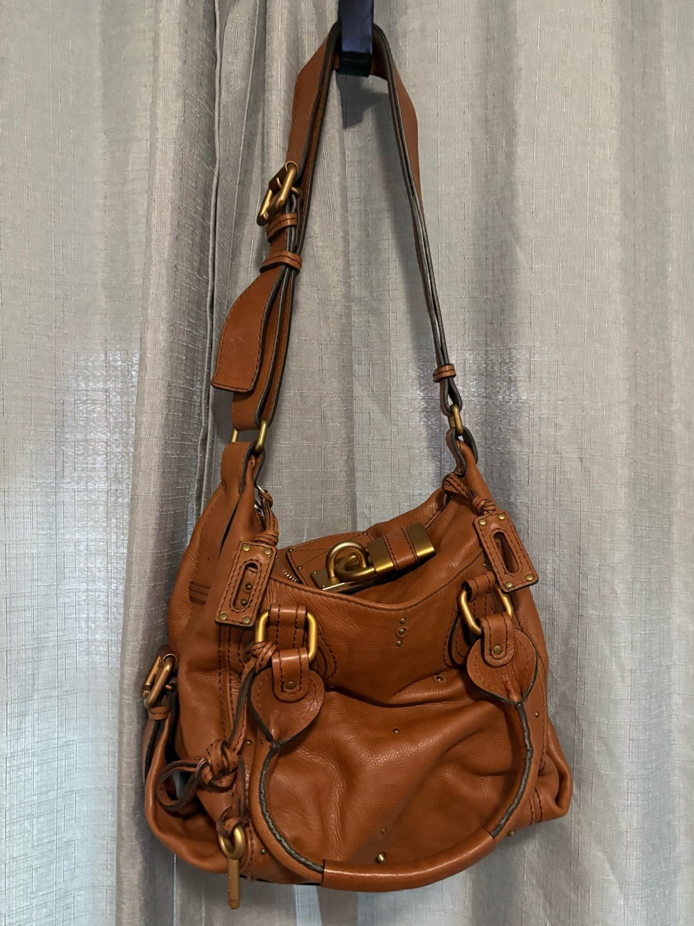 Authentic Vintage ChloΓ© Paddington Leather Satchel Bag β Tan/Cognac